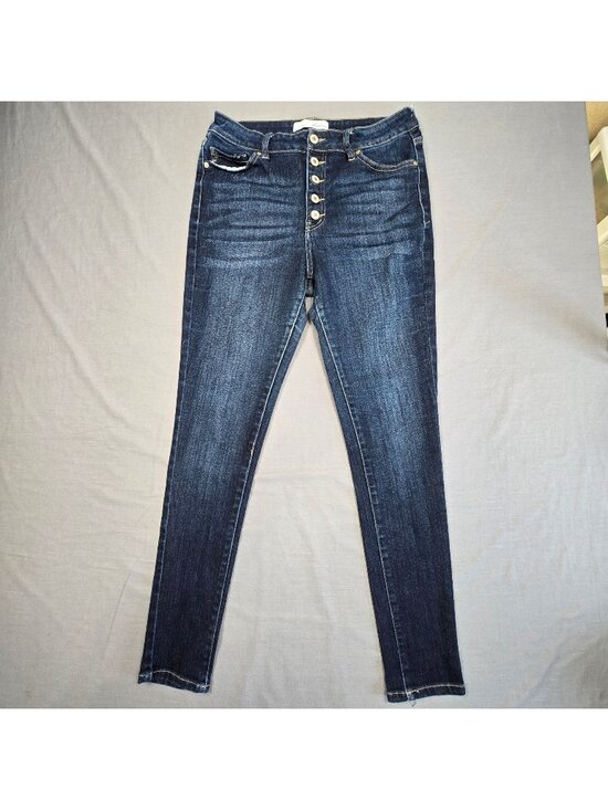 KanCan Denim - KanCan Curvy Womens Skinny Jeans Size 11/29 Medium Wash Button-Fly Stretch Denim